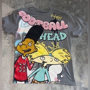 Nickelodeon Hey Arnold! Football Head Kids T-Shirt - Gray